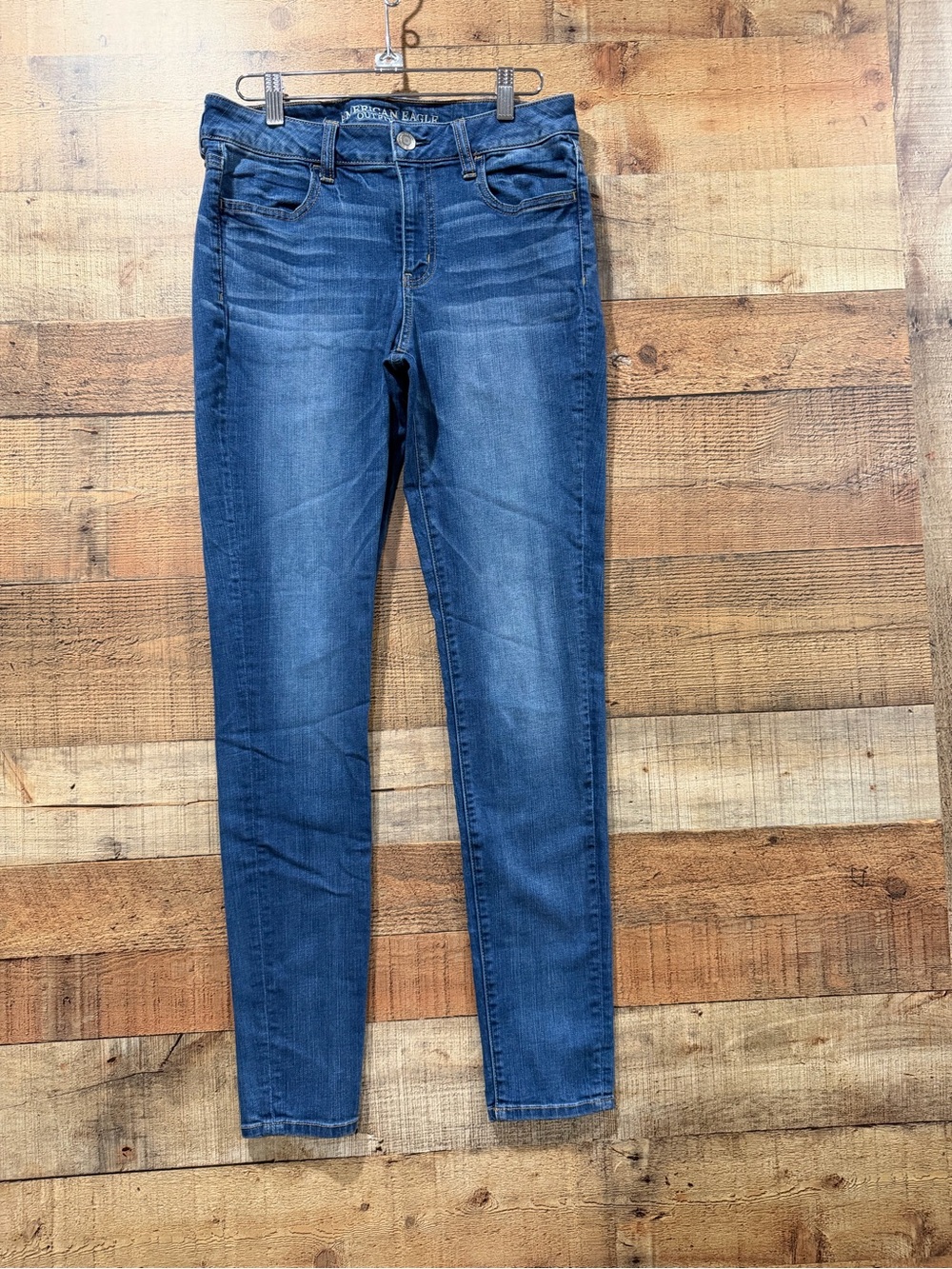 American Eagle Outfitters Medium Blue Stretch Skinny Jeggings Size 10 Long